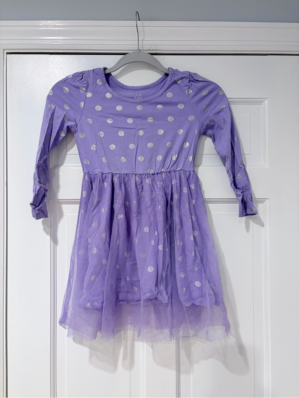 The Children's Place Lavender Purple Polka Dot Tulle Dress - Picture 2 of 6